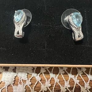 D'joy sky, blue topaz ocean whisper earrings and 925 silver with 2.10 CTW